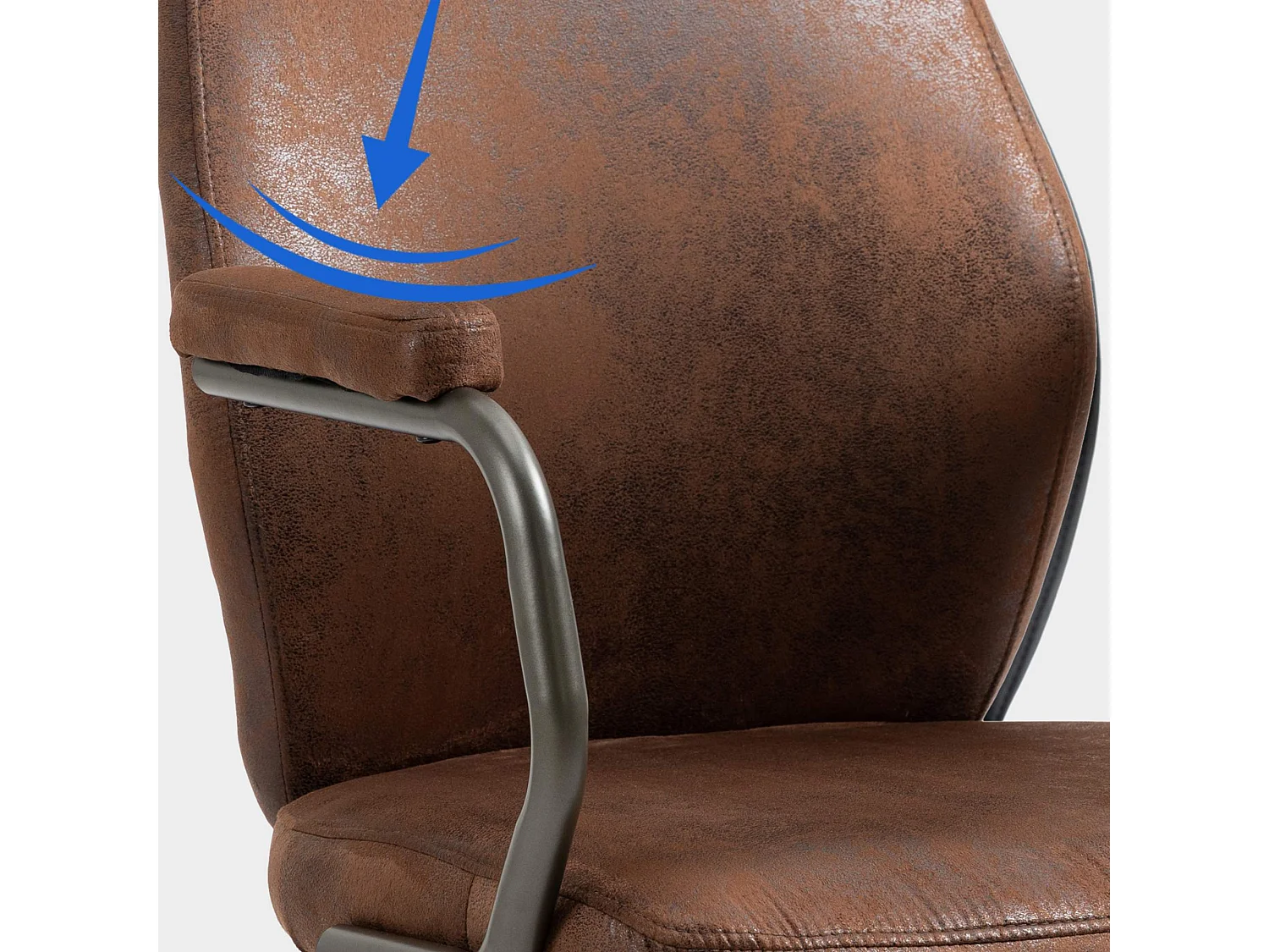 Chaise de bureau - Similicuir & Métal noir mat - Cognac - Pocatello