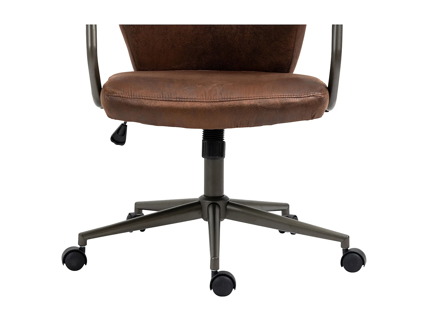 Chaise de bureau - Similicuir & Métal noir mat - Cognac - Pocatello