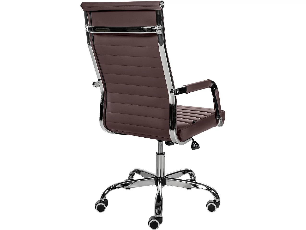 Chaise de bureau - Similicuir & Métal chromé - Marron - Amadora