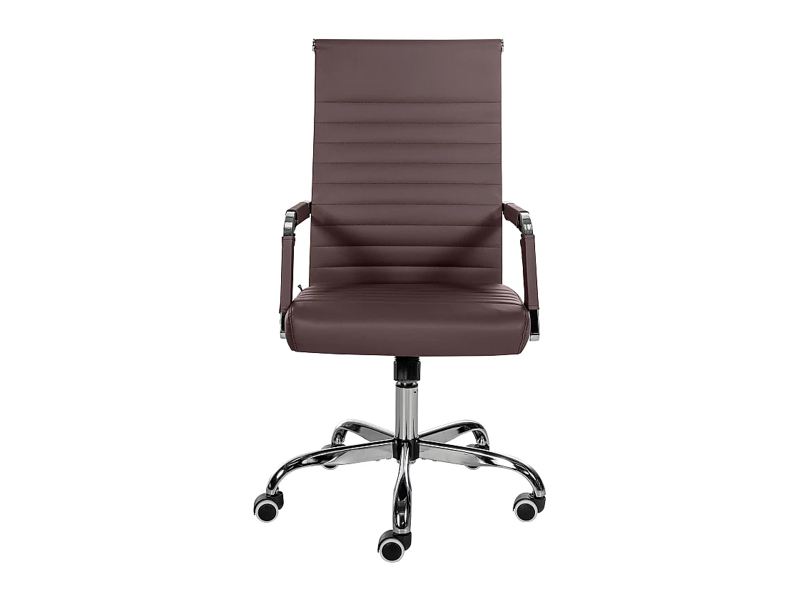 Chaise de bureau - Similicuir & Métal chromé - Marron - Amadora