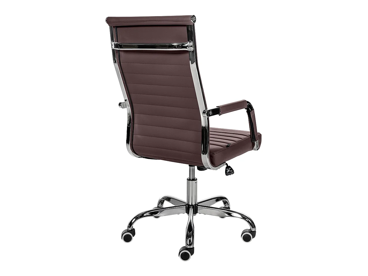 Chaise de bureau - Similicuir & Métal chromé - Marron - Amadora