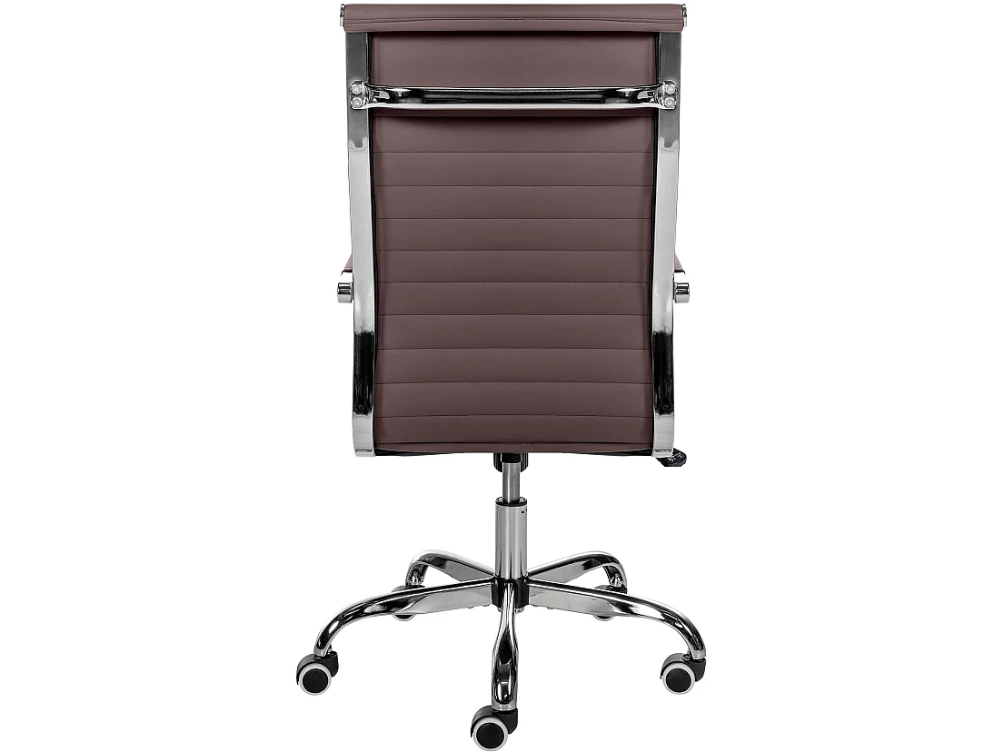 Chaise de bureau - Similicuir & Métal chromé - Marron - Amadora