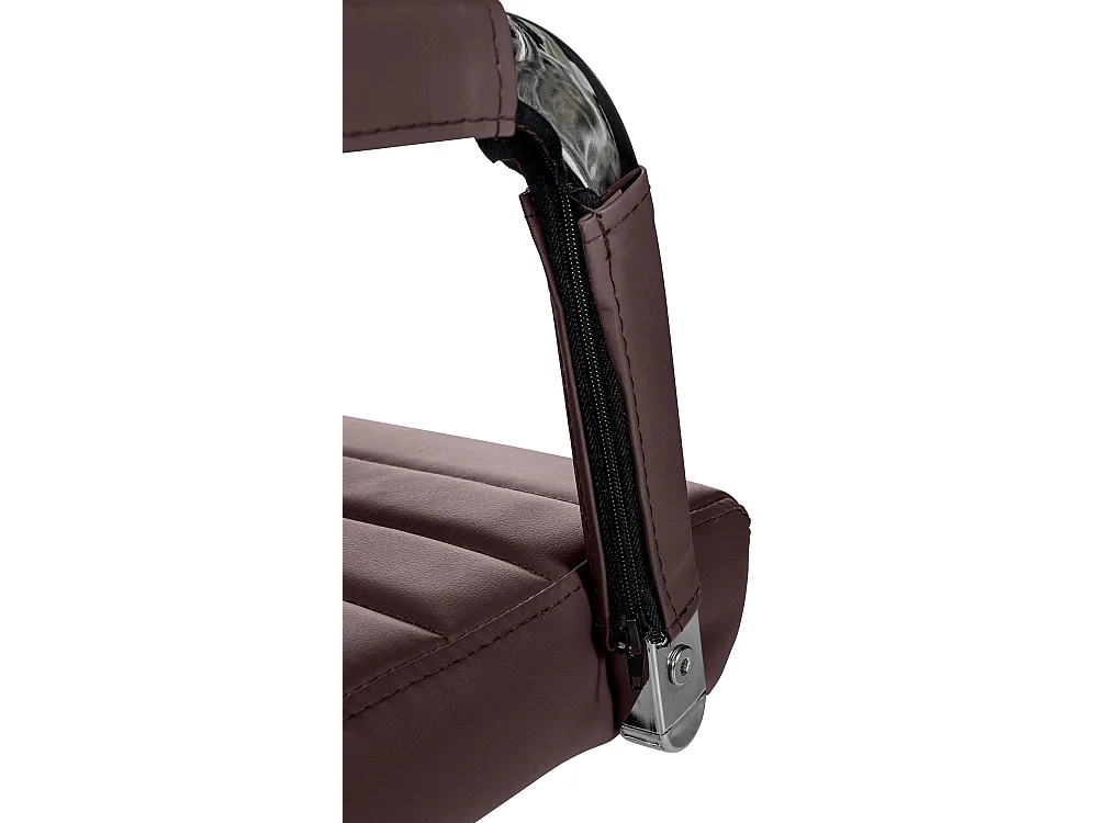 Chaise de bureau - Similicuir & Métal chromé - Marron - Amadora