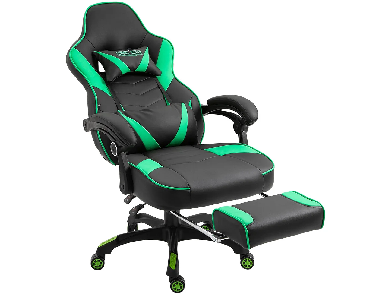 Chaise de bureau - Similicuir & Plastique - Noir / Vert - Tilos