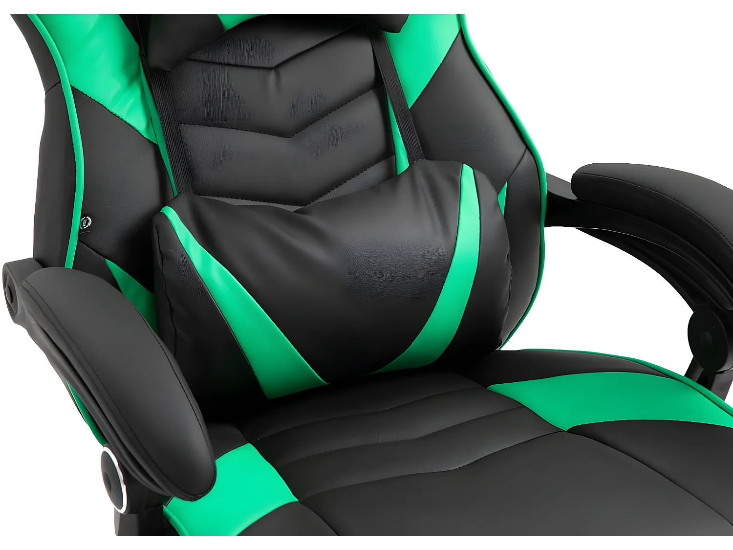 Chaise de bureau - Similicuir & Plastique - Noir / Vert - Tilos