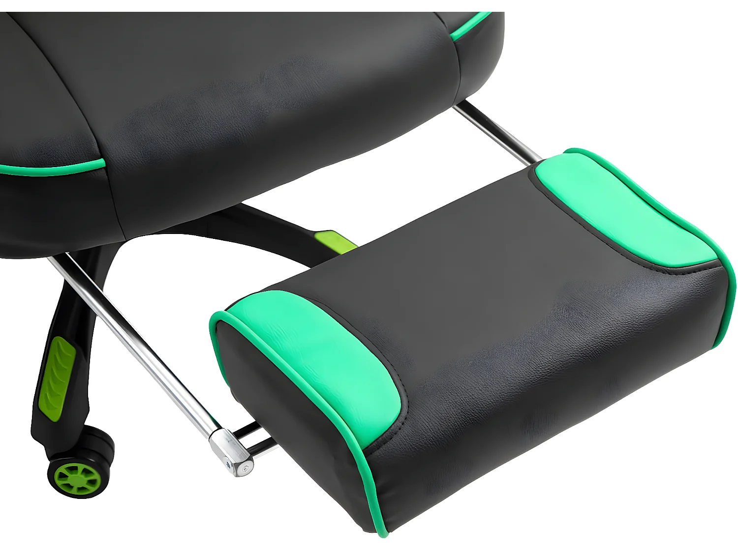 Chaise de bureau - Similicuir & Plastique - Noir / Vert - Tilos