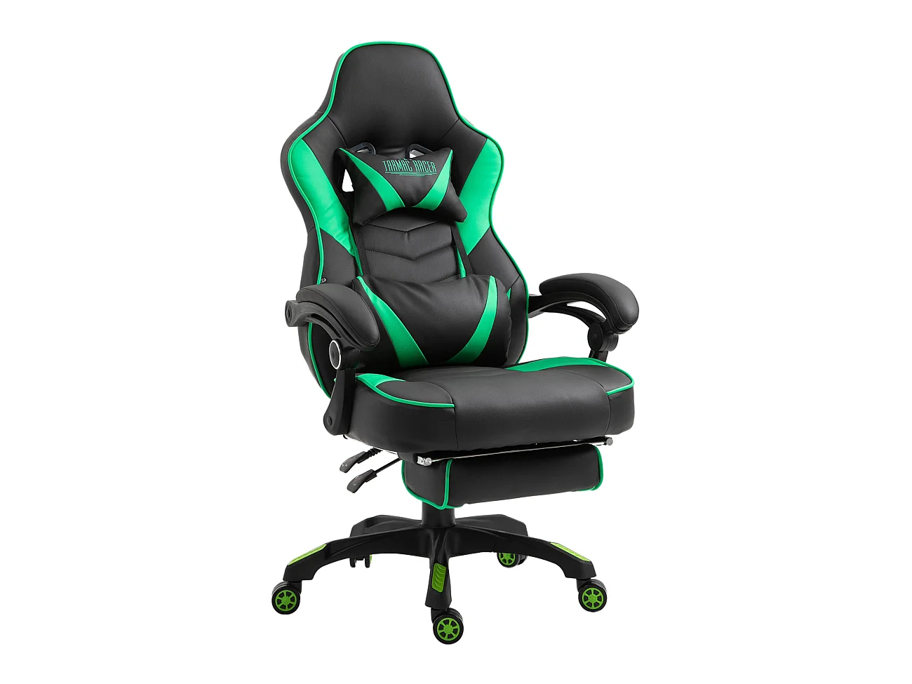 Chaise de bureau - Similicuir & Plastique - Noir / Vert - Tilos