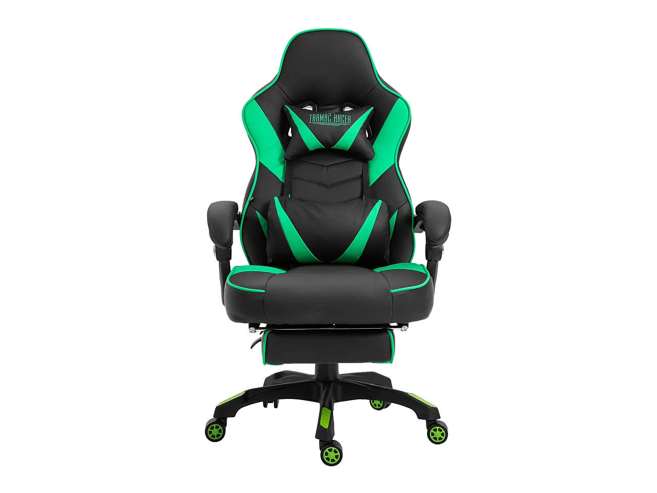 Chaise de bureau - Similicuir & Plastique - Noir / Vert - Tilos