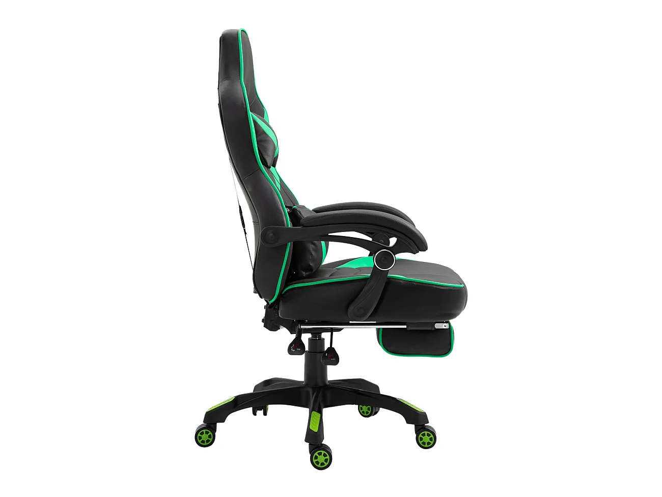 Chaise de bureau - Similicuir & Plastique - Noir / Vert - Tilos