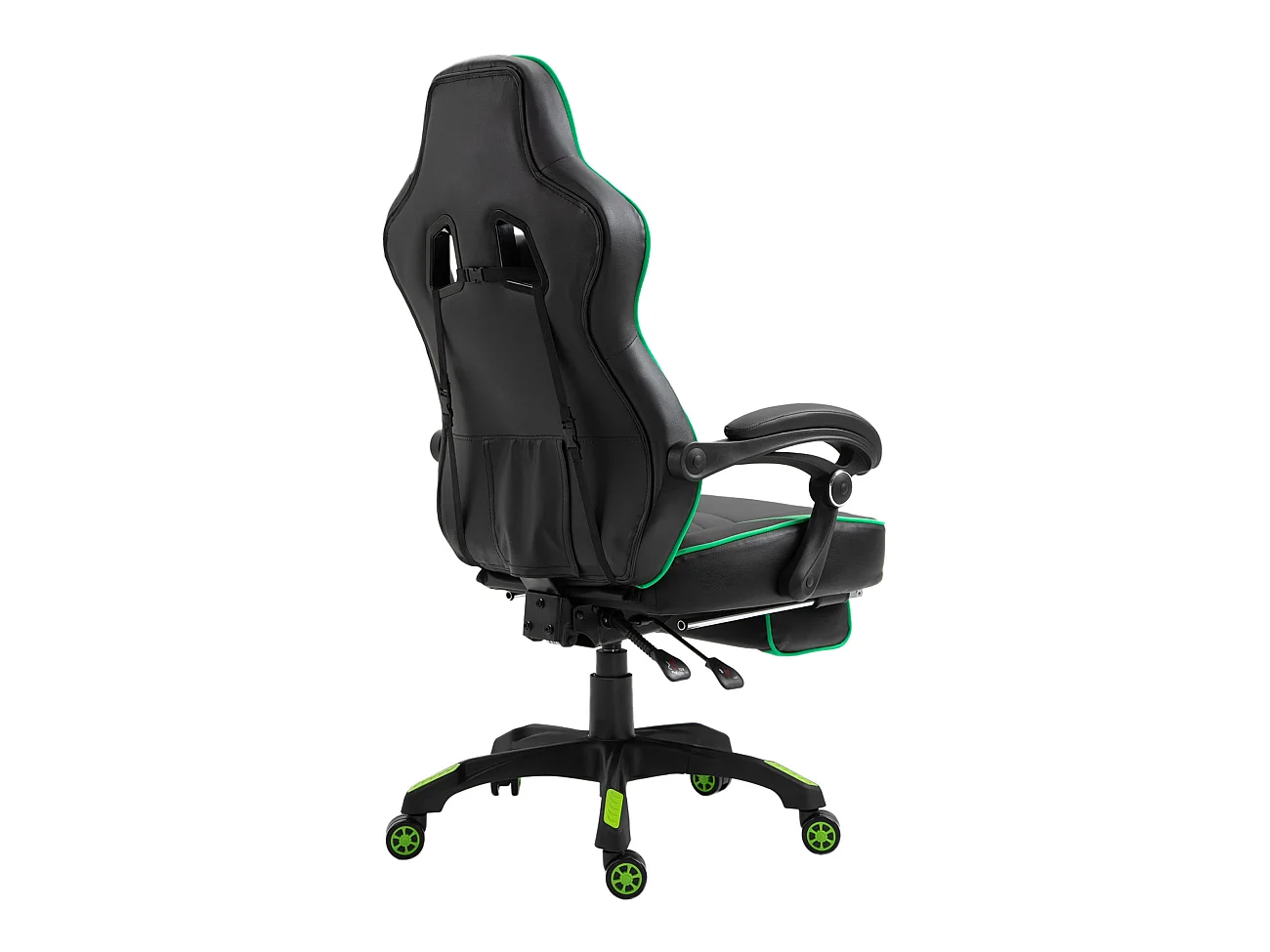 Chaise de bureau - Similicuir & Plastique - Noir / Vert - Tilos