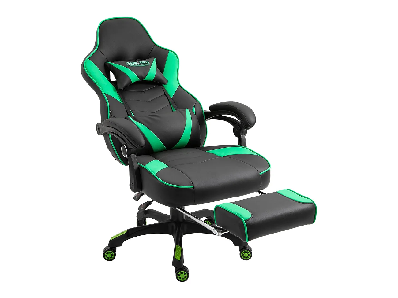 Chaise de bureau - Similicuir & Plastique - Noir / Vert - Tilos