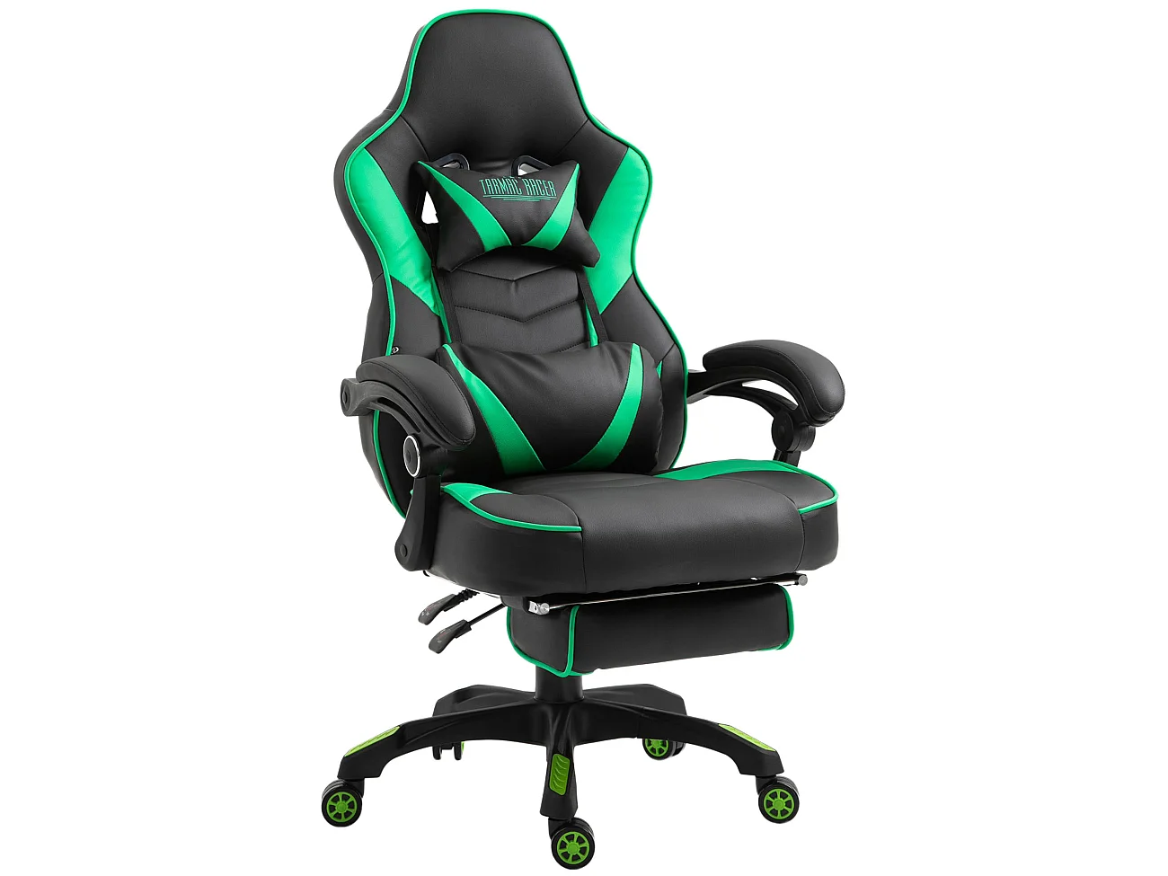 Chaise de bureau - Similicuir & Plastique - Noir / Vert - Tilos