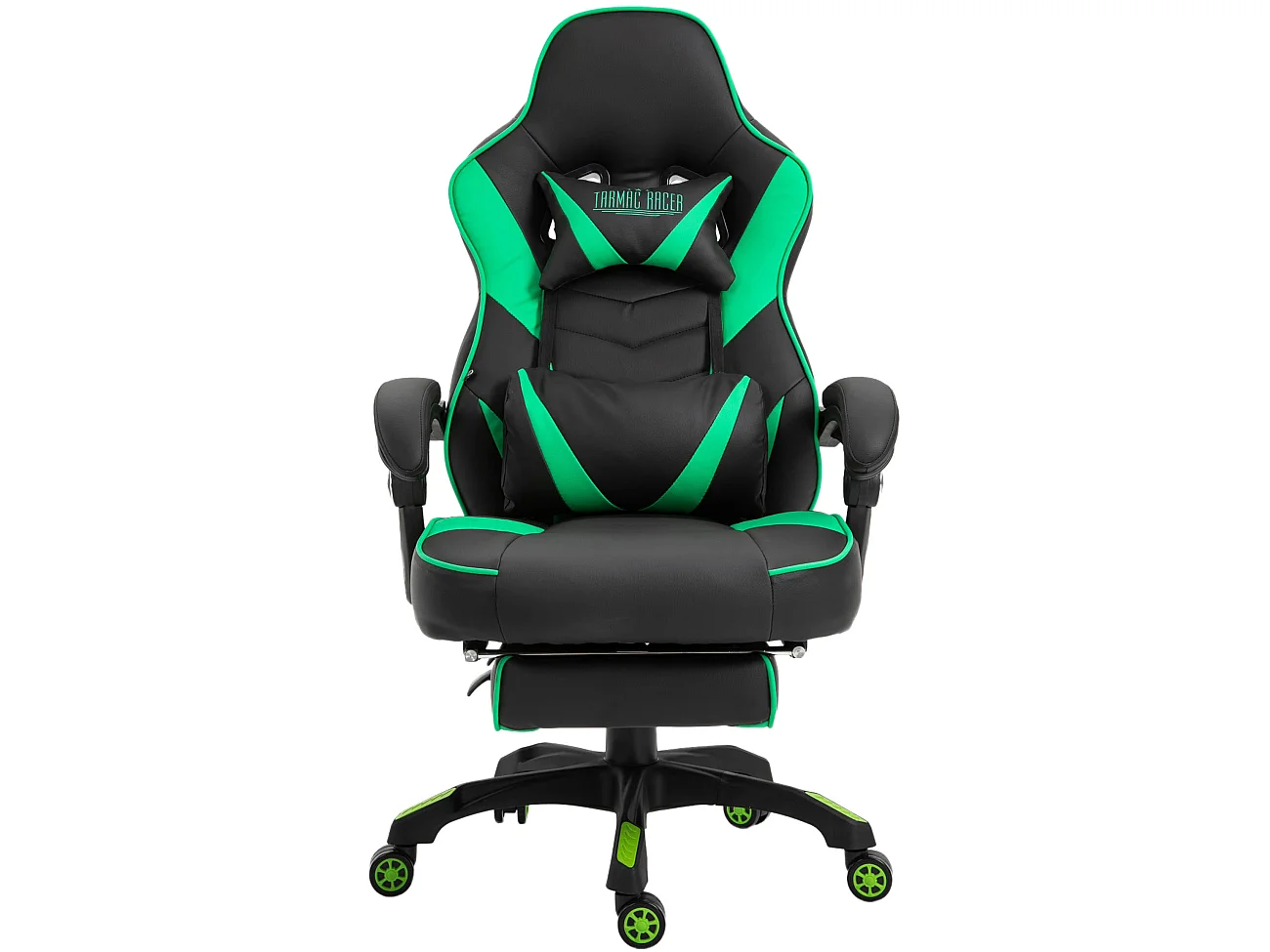 Chaise de bureau - Similicuir & Plastique - Noir / Vert - Tilos