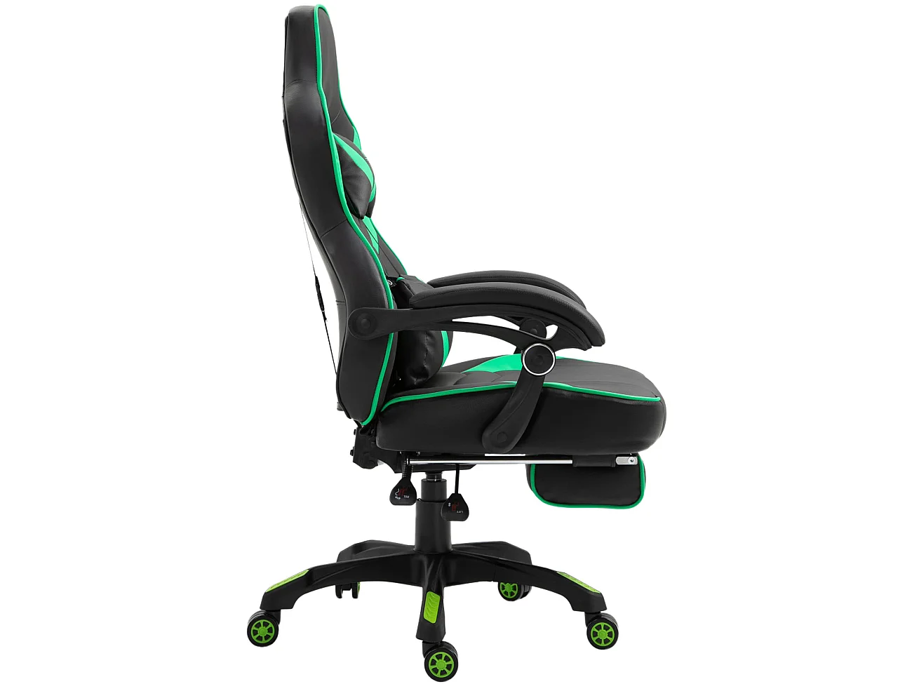 Chaise de bureau - Similicuir & Plastique - Noir / Vert - Tilos