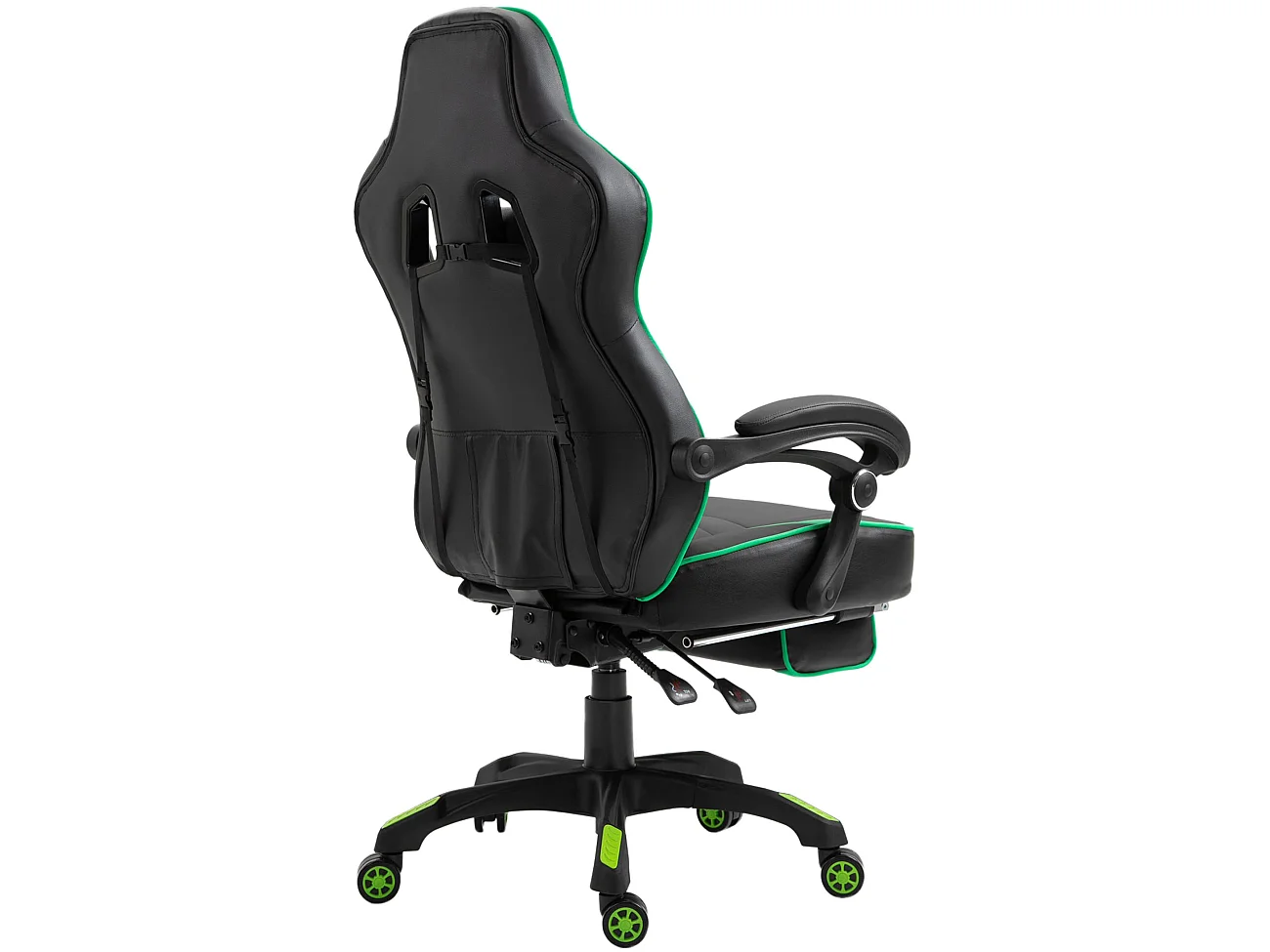 Chaise de bureau - Similicuir & Plastique - Noir / Vert - Tilos