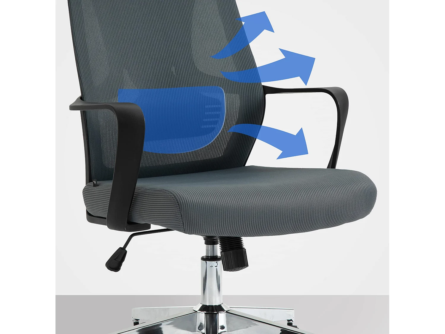 Chaise de bureau - Tissu - Gris - Kanab