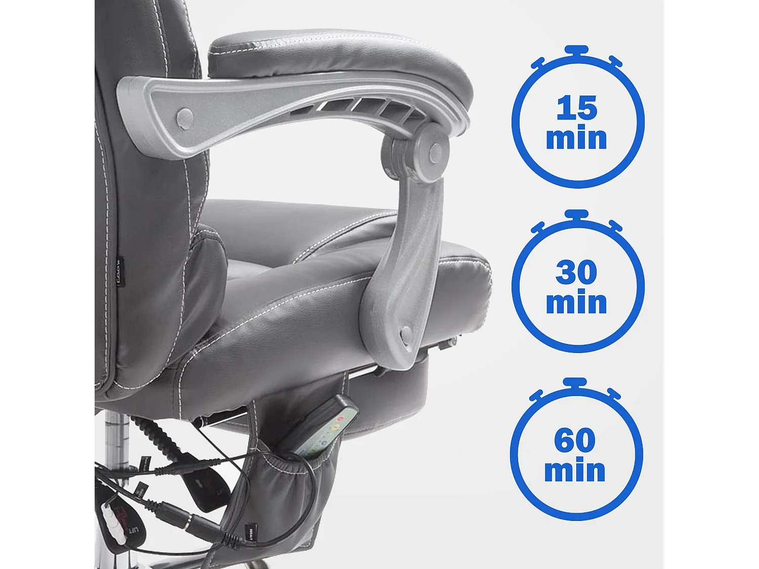 Bureaustoel - Kunstleer & Metaal in chroomoptiek - grijs - Pacific