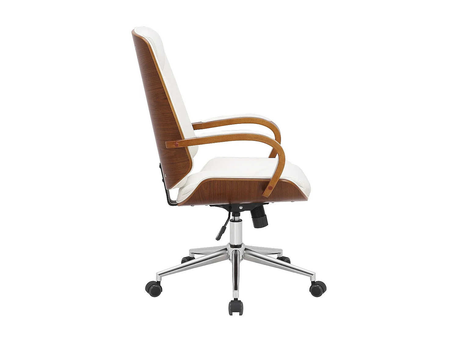 Chaise de bureau - Similicuir - Noyer / Blanc - Yankton