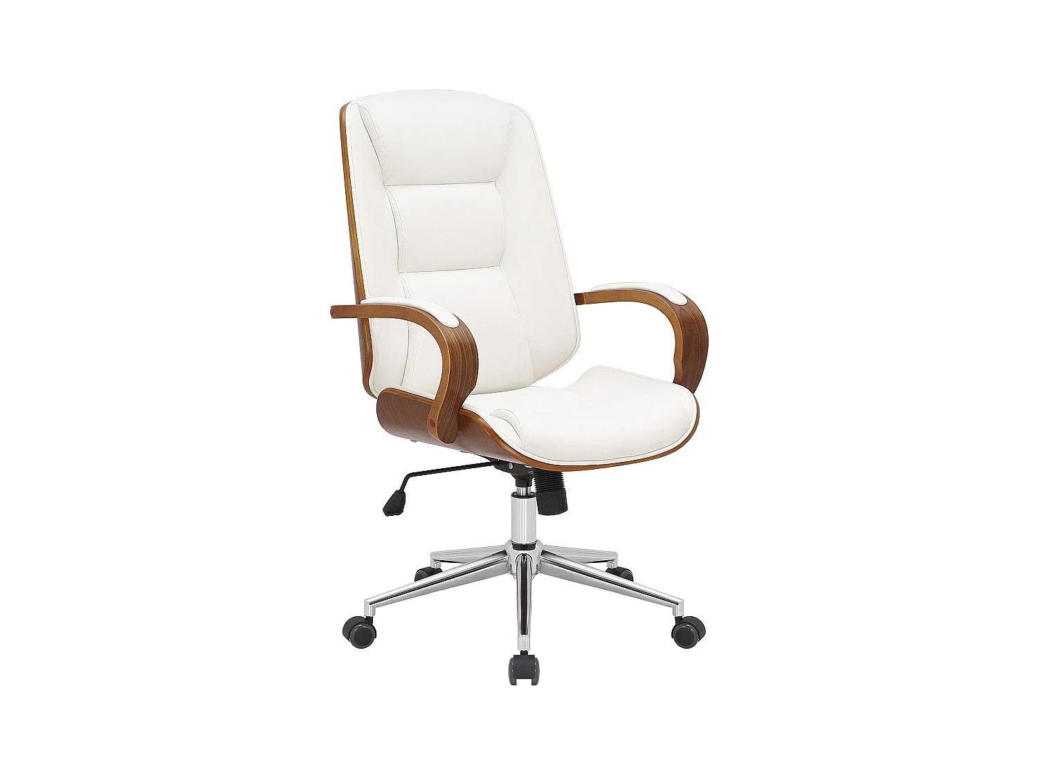 Chaise de bureau - Similicuir - Noyer / Blanc - Yankton