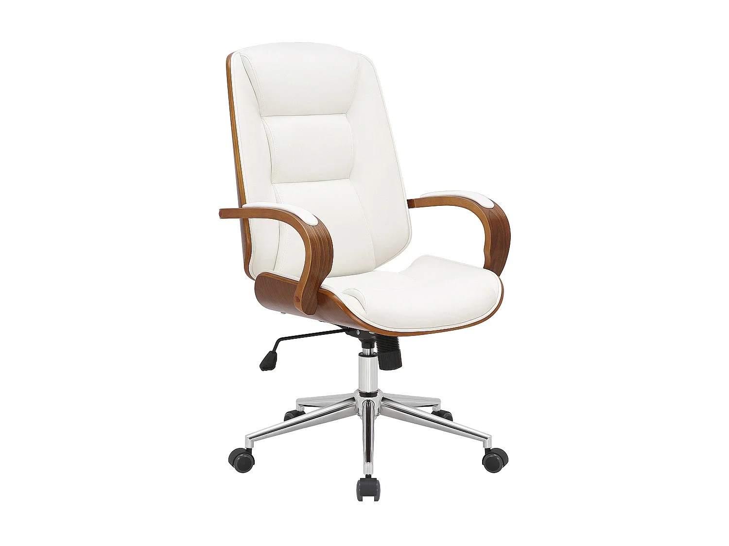 Chaise de bureau - Similicuir - Noyer / Blanc - Yankton