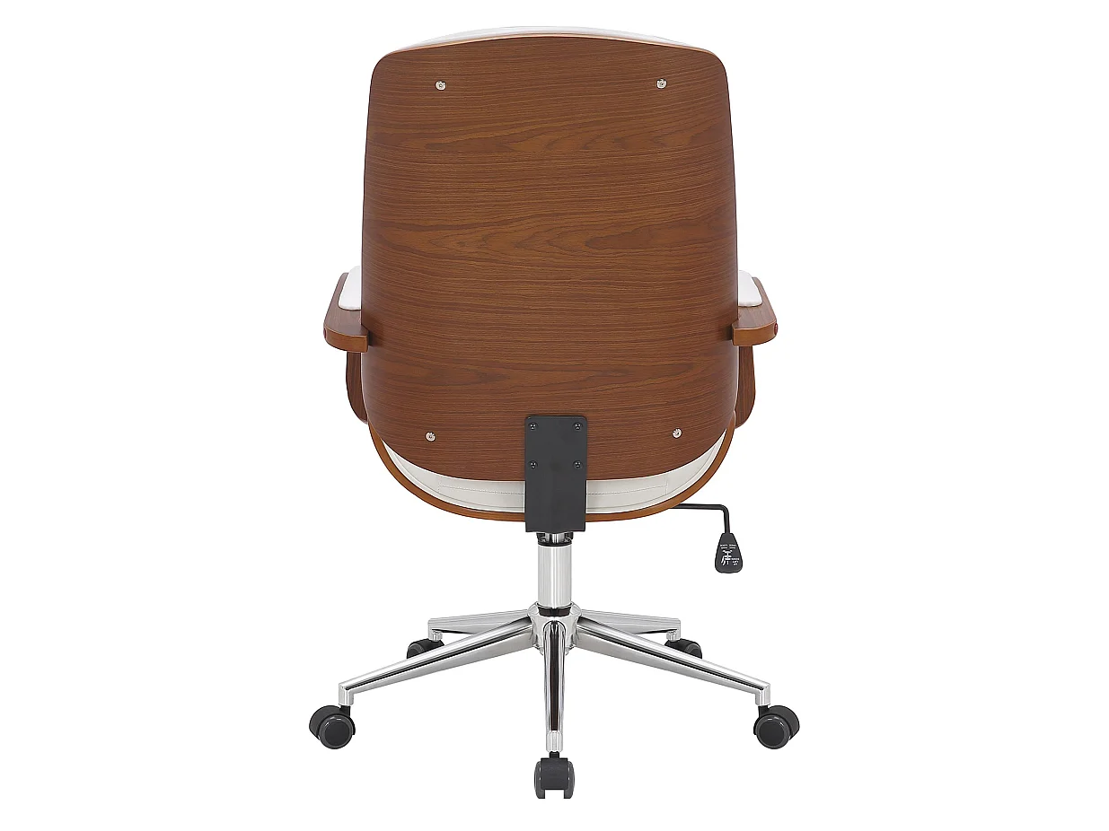 Chaise de bureau - Similicuir - Noyer / Blanc - Yankton