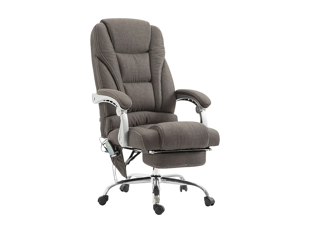 Chaise de bureau - Tissu & Métal chromé - Gris foncé - Pacific