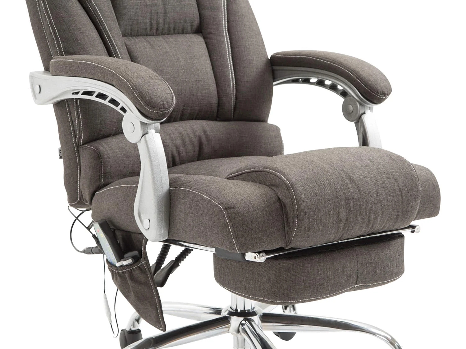 Chaise de bureau - Tissu & Métal chromé - Gris foncé - Pacific