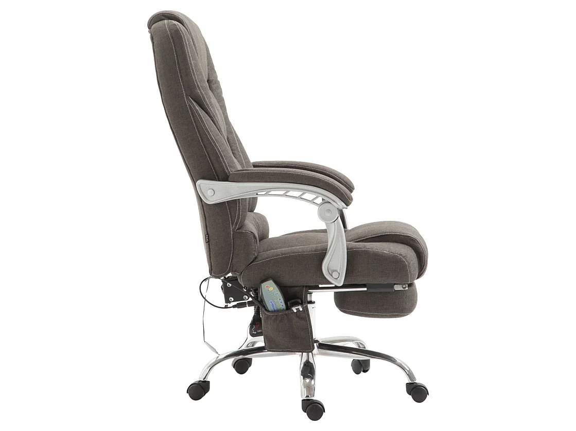 Chaise de bureau - Tissu & Métal chromé - Gris foncé - Pacific