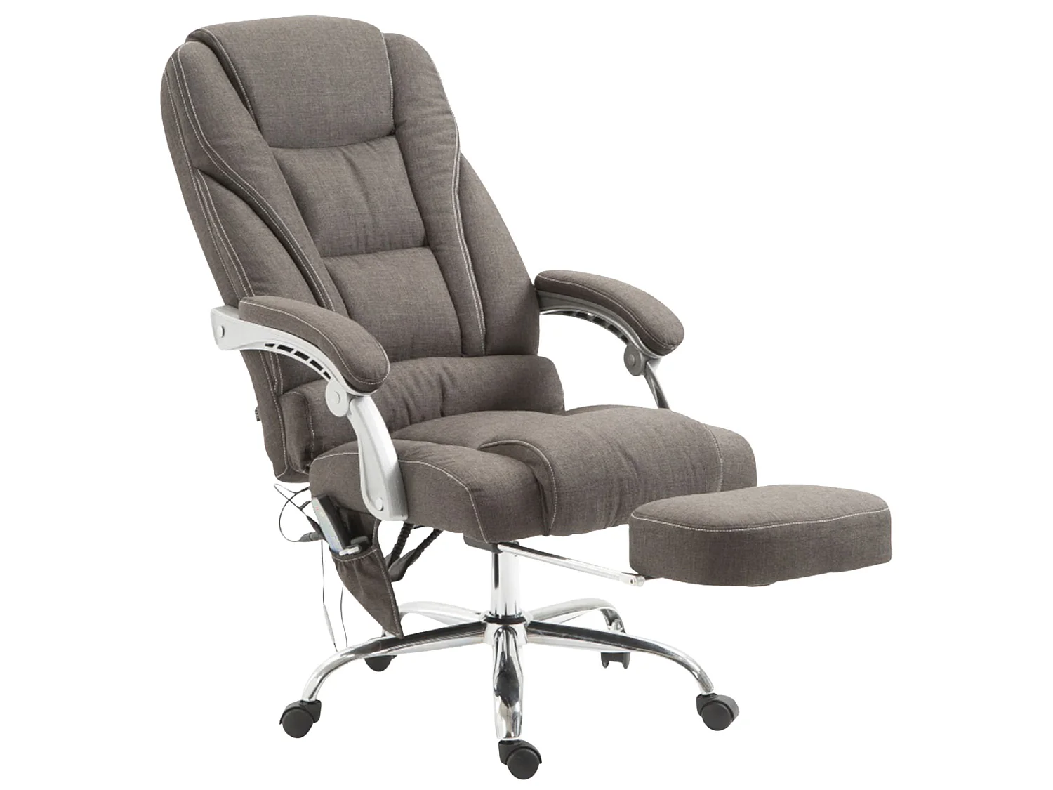 Chaise de bureau - Tissu & Métal chromé - Gris foncé - Pacific