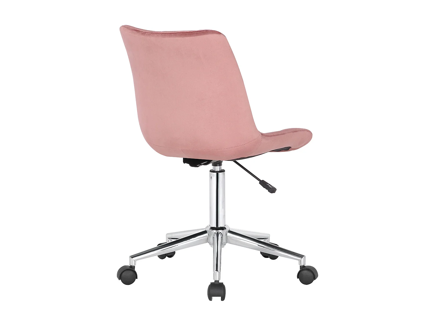 Bürostuhl - Samt & Metall in Chromoptik - pink - Medford