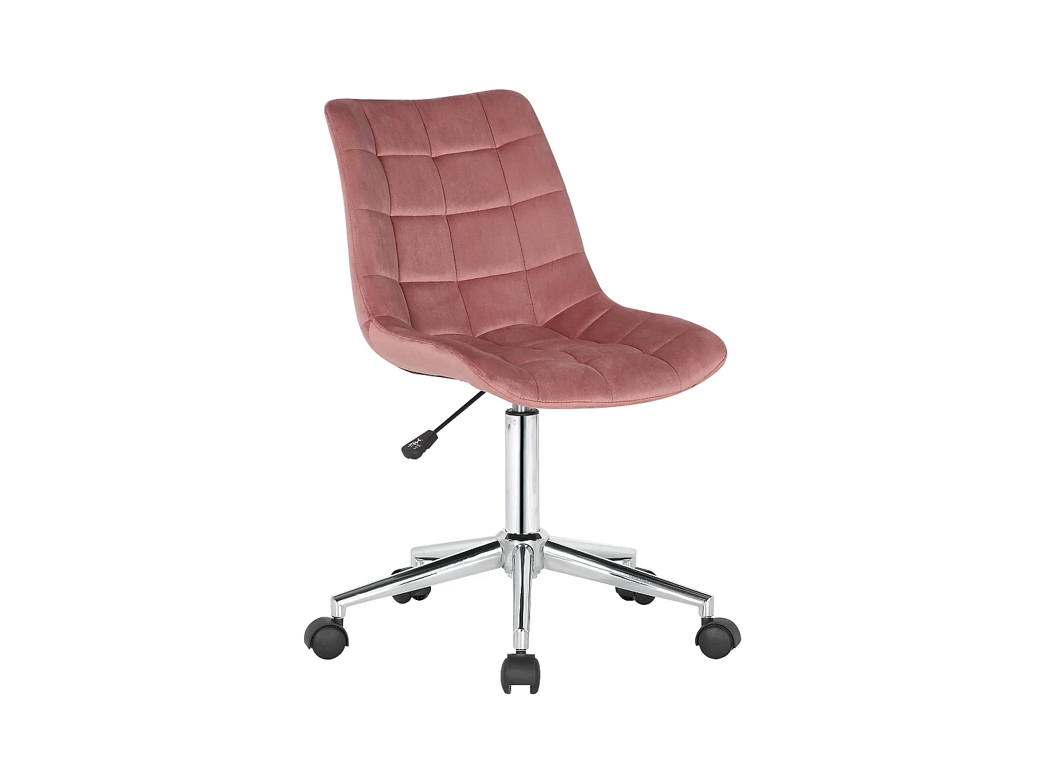 Chaise de bureau - Velours & Métal chromé - Rose - Medford