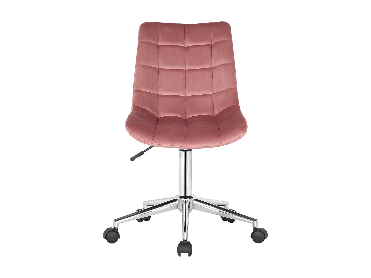 Chaise de bureau - Velours & Métal chromé - Rose - Medford