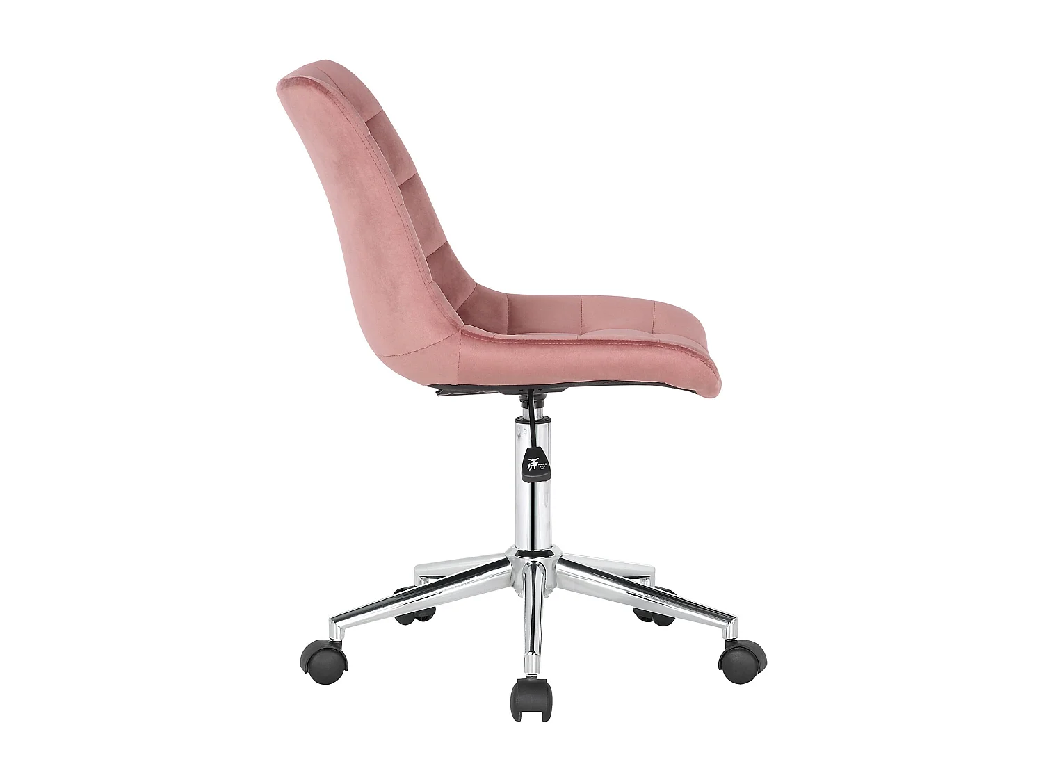 Chaise de bureau - Velours & Métal chromé - Rose - Medford