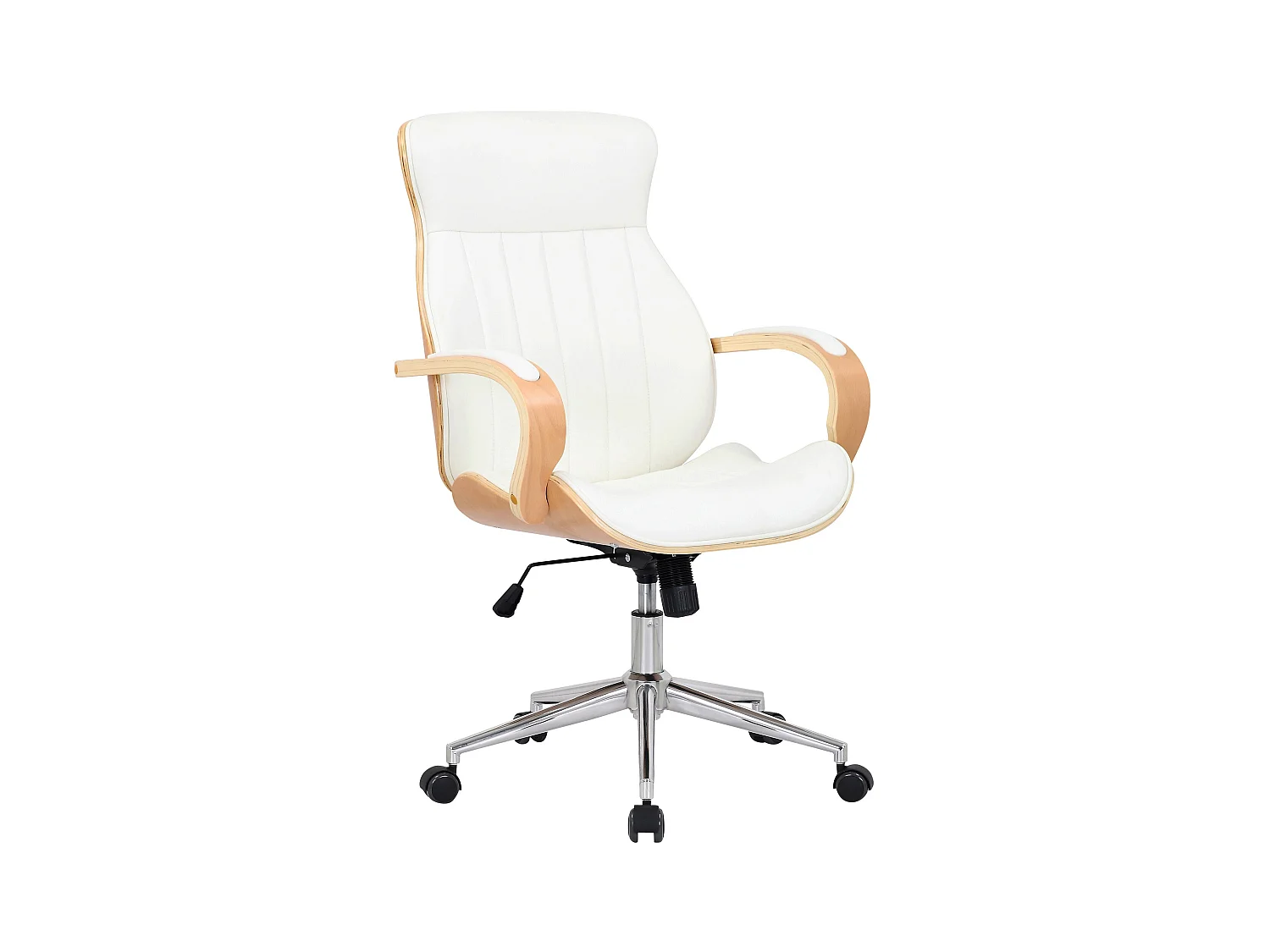 Chaise de bureau - Similicuir & Nature - Nature / Blanc - Melilla