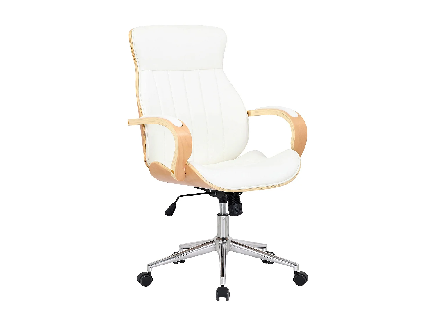 Chaise de bureau - Similicuir & Noir - Nature / Blanc - Melilla