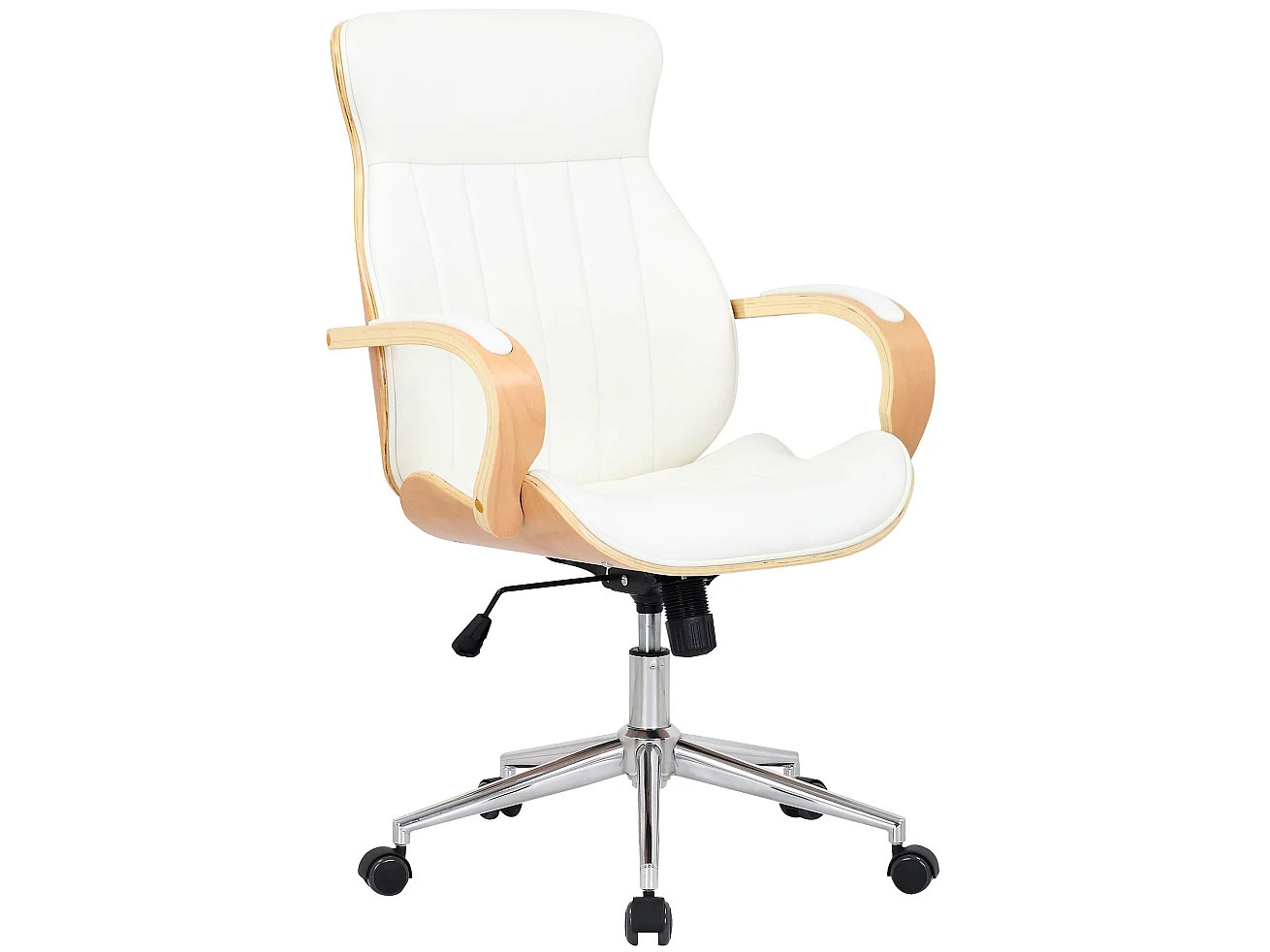 Chaise de bureau - Similicuir & Antique clair - Nature / Blanc - Melilla