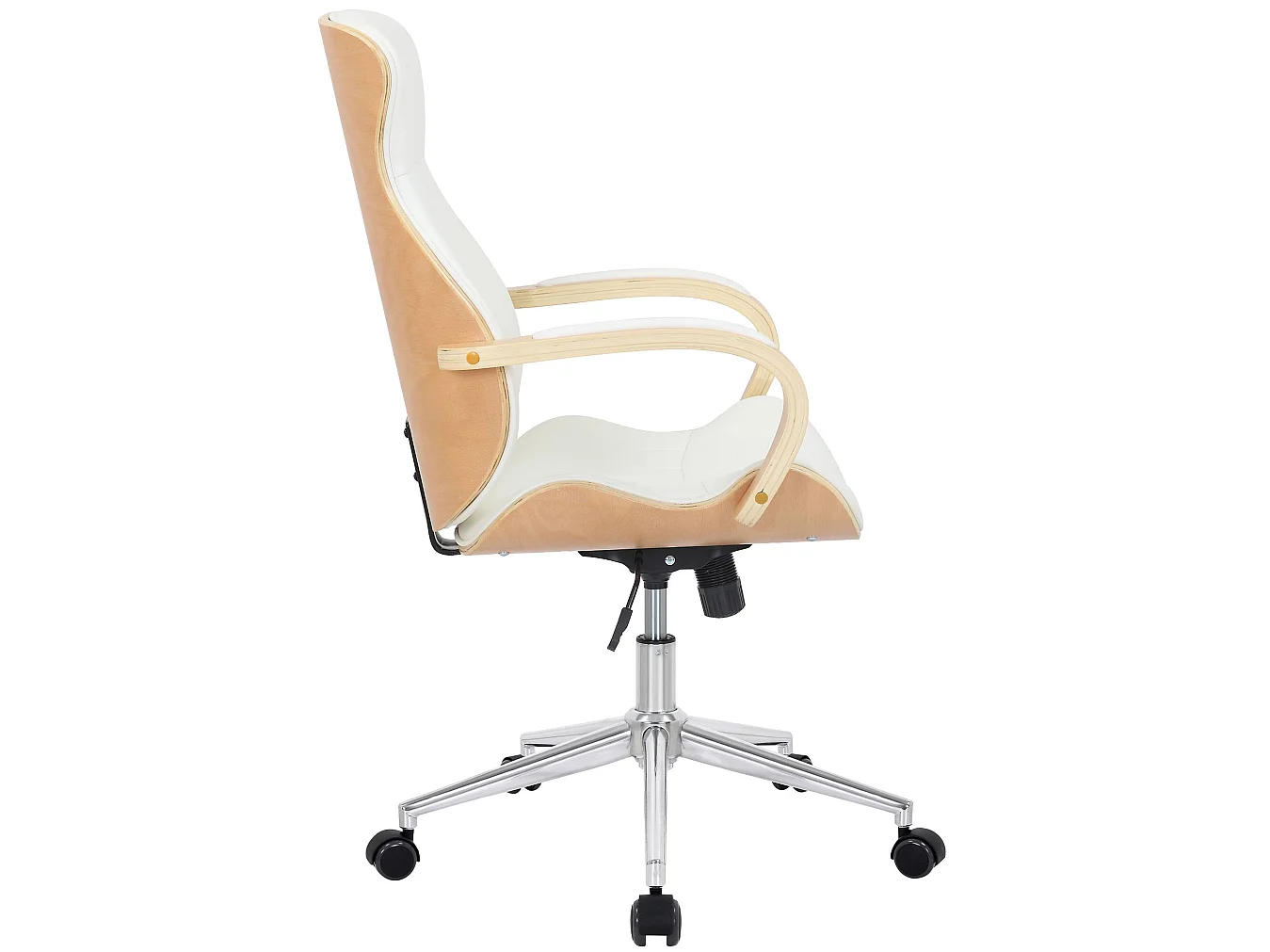 Chaise de bureau - Similicuir & Antique clair - Nature / Blanc - Melilla