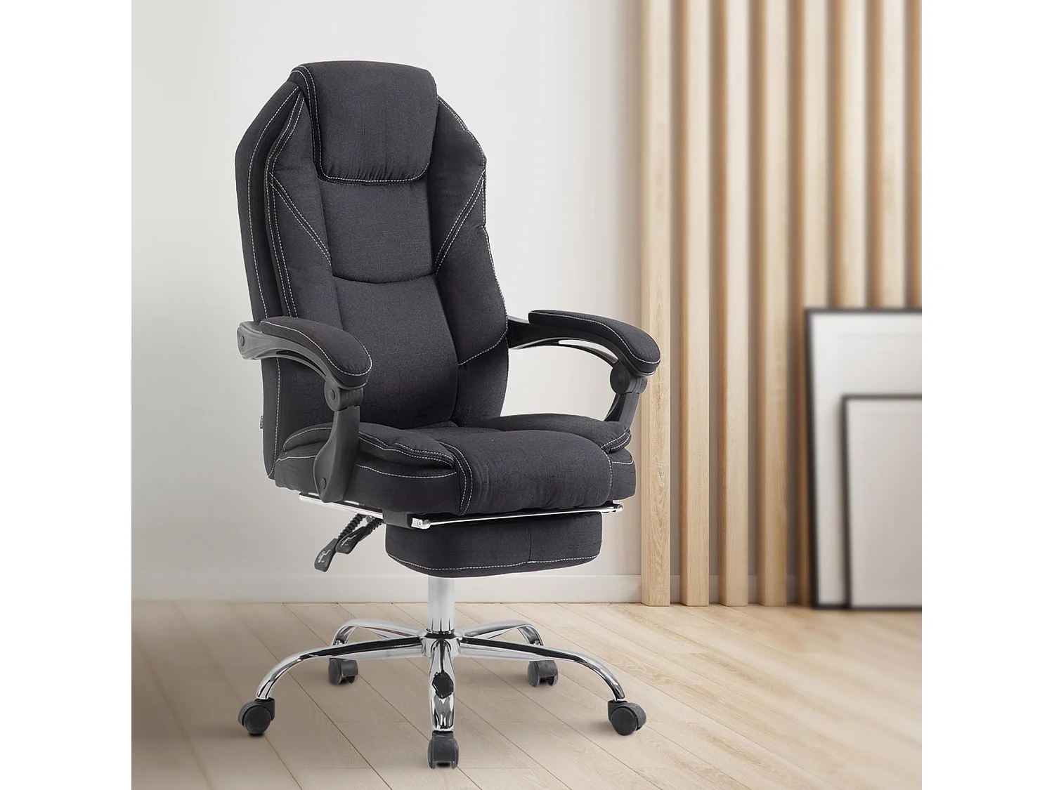 Chaise de bureau - Tissu - Noir - Castle