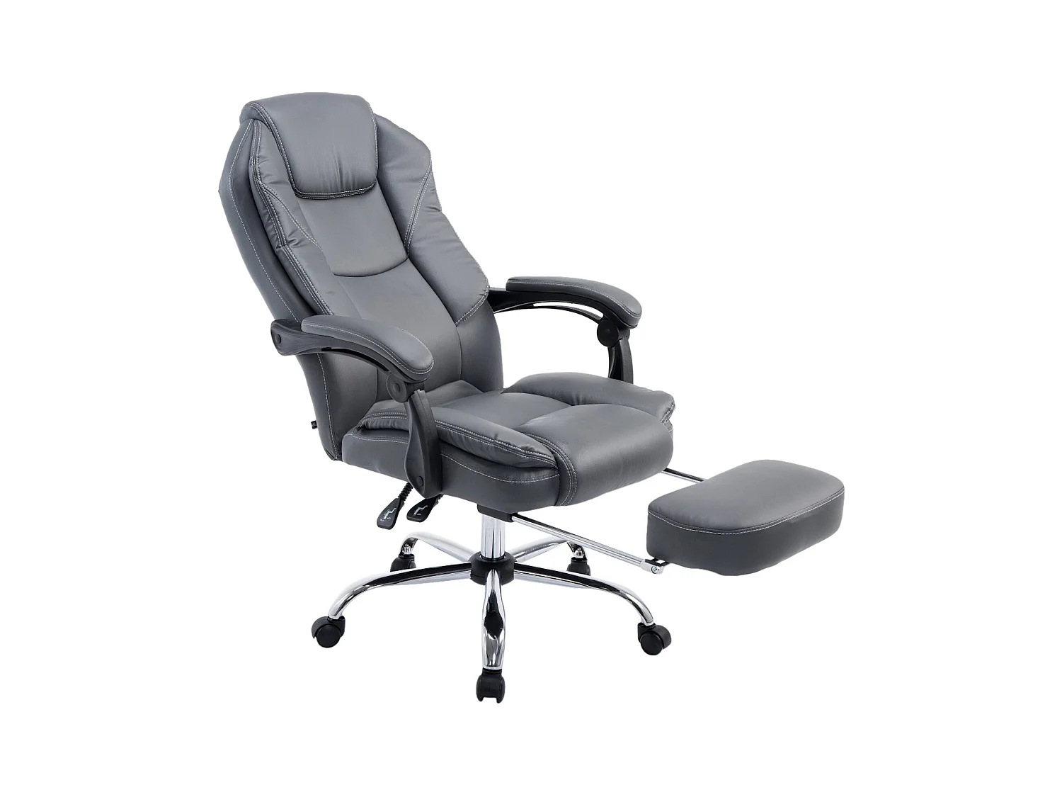 Chaise de bureau - Similicuir & Nature - Gris - Castle