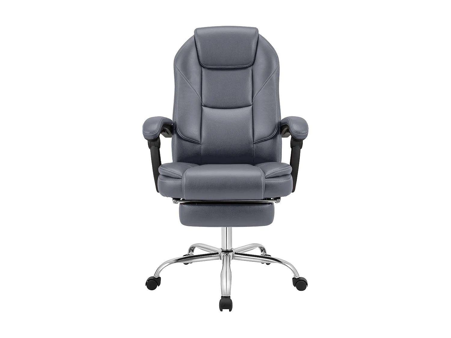 Chaise de bureau - Similicuir & Acier inoxydable - Gris - Castle