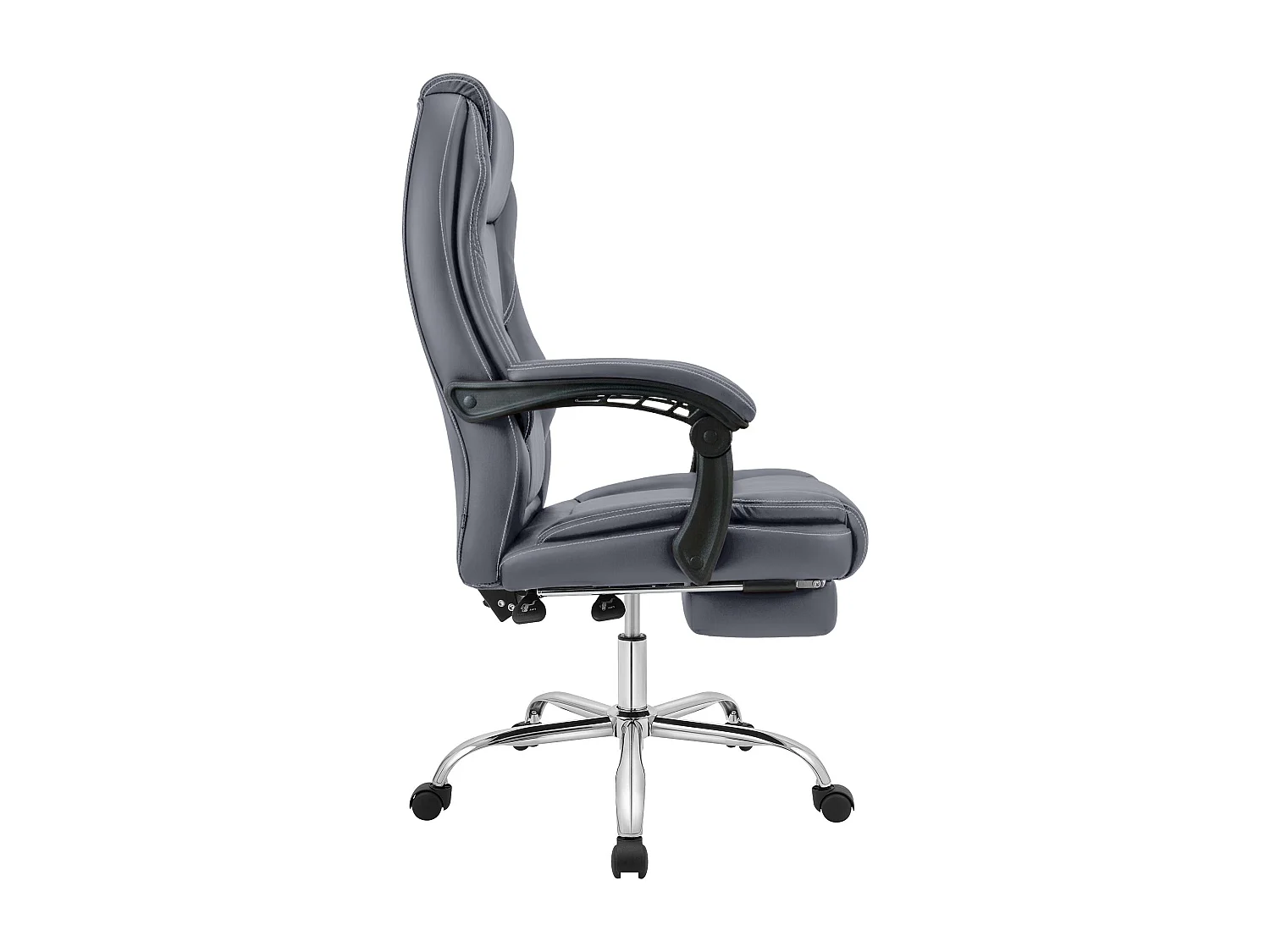 Chaise de bureau - Similicuir & Acier inoxydable - Gris - Castle