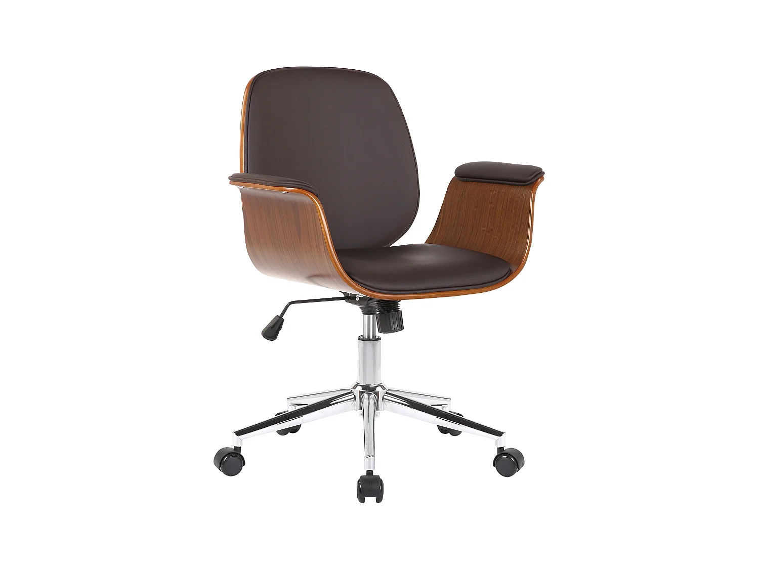 Bürostuhl - Holz & Metall - walnuss/braun - Kemberg