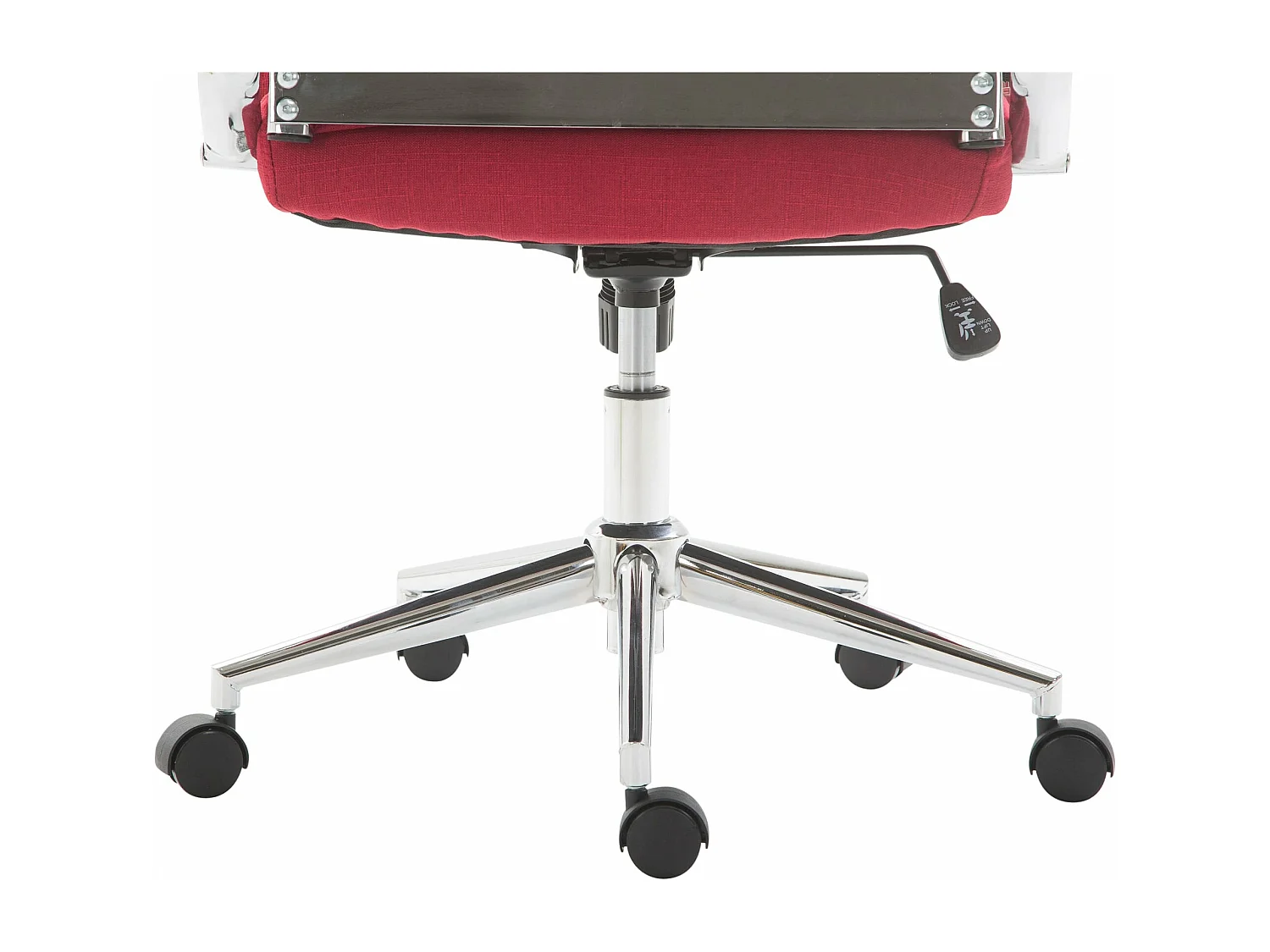 Chaise de bureau - Tissu & Noyer - Rouge - Kolumbus