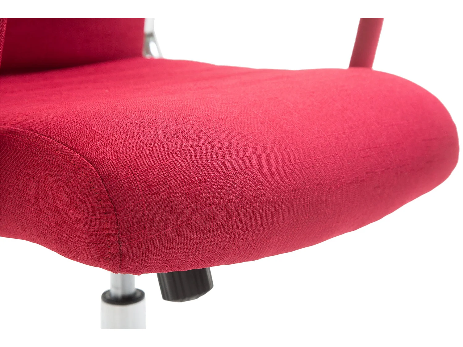 Chaise de bureau - Tissu & Noyer - Rouge - Kolumbus