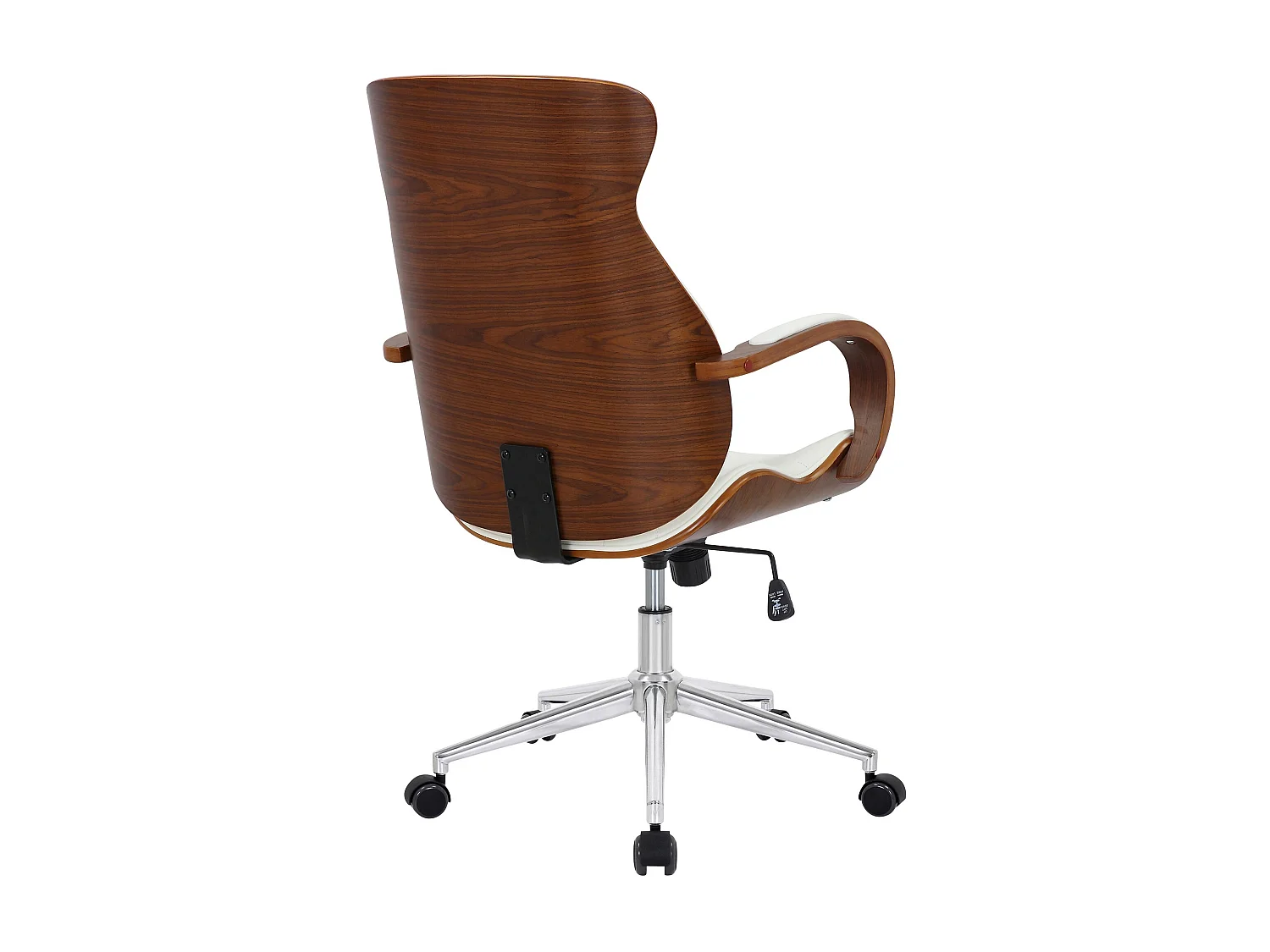 Chaise de bureau - Similicuir & Nature - Noyer / Blanc - Melilla