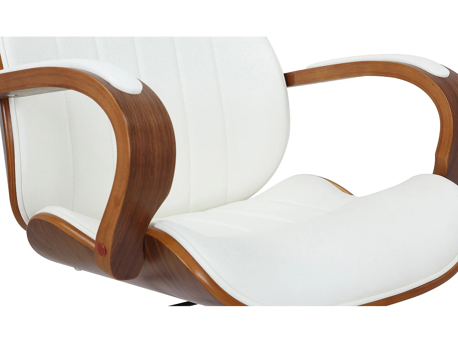 Chaise de bureau - Similicuir & Nature - Noyer / Blanc - Melilla