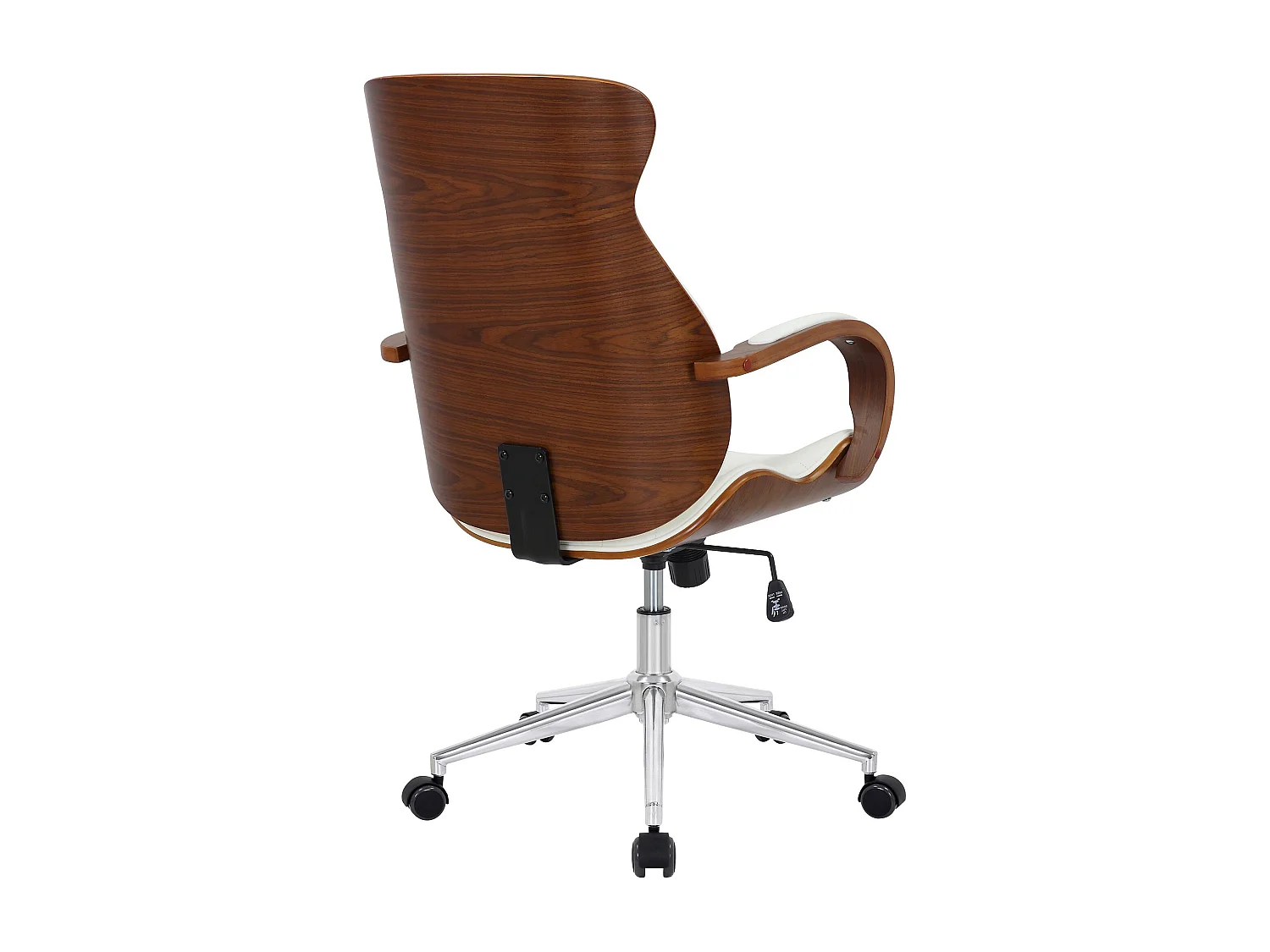 Chaise de bureau - Similicuir & Noir - Noyer / Blanc - Melilla