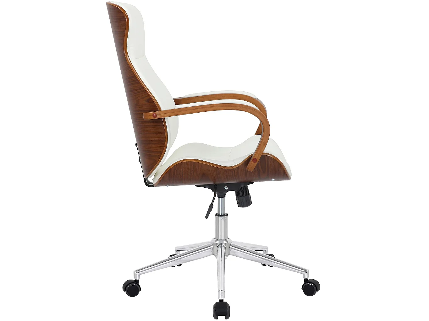 Chaise de bureau - Similicuir & Antique clair - Noyer / Blanc - Melilla