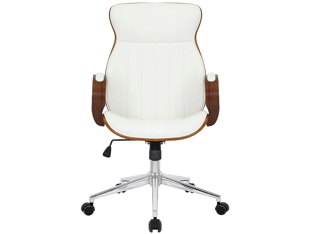 Chaise de bureau - Similicuir & Antique clair - Noyer / Blanc - Melilla