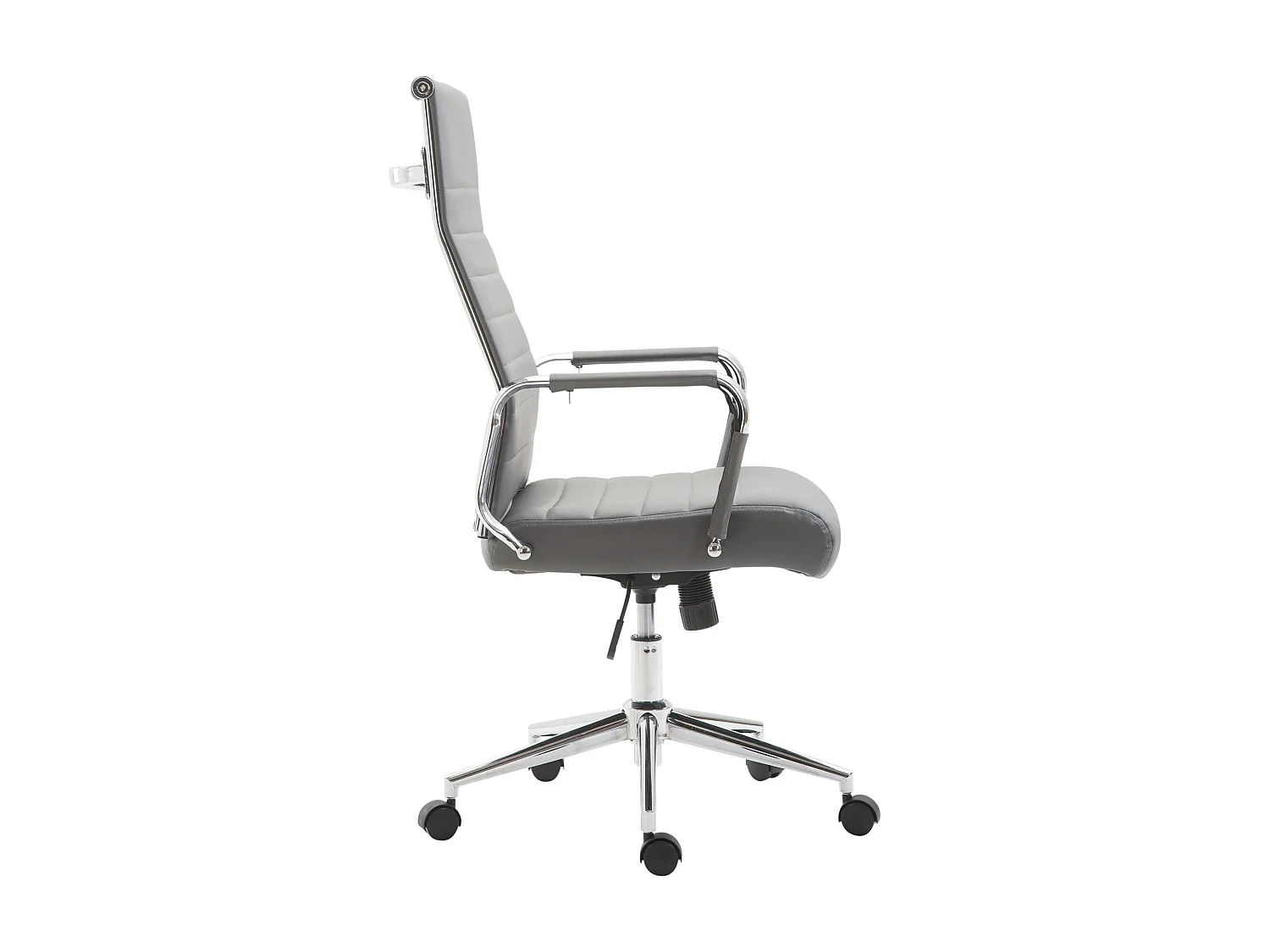 Chaise de bureau - Similicuir & Noyer - Gris - Kolumbus